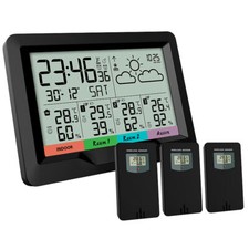 Funk-Wetterstation; 3 Funksensoren; innen/außen; XL-Display; Wecker