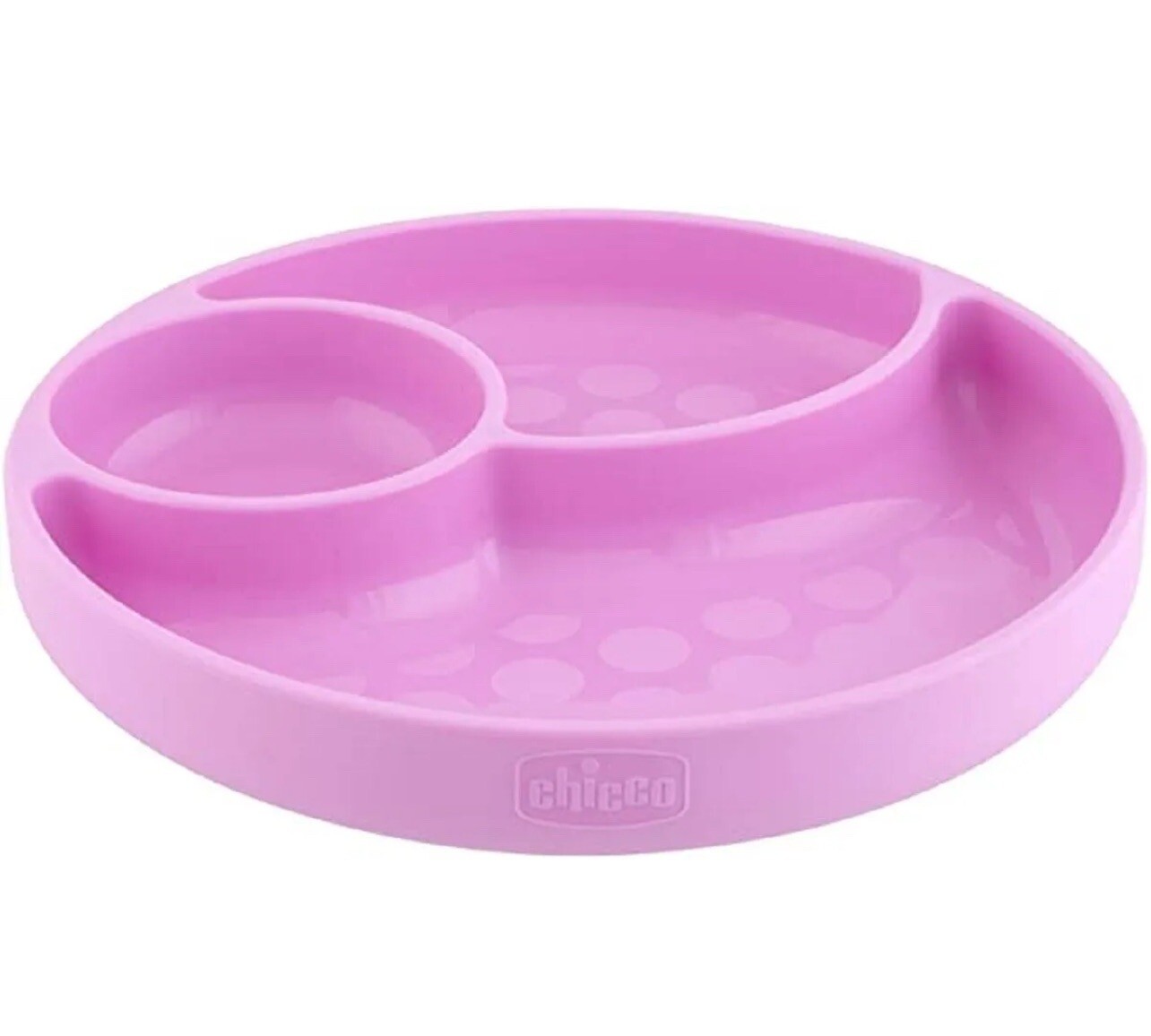 Chicco – Piatto In Silicone Con Ventosa Rosa