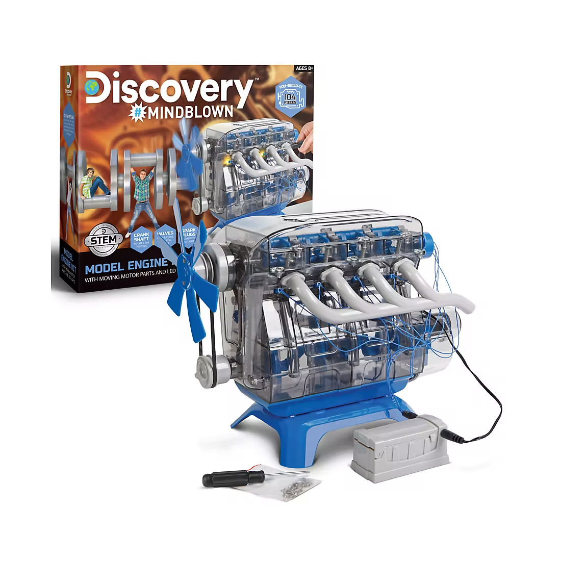DISCOVERY KIDS DIY Toy Model Engine Kit, Mechanic Four Cycle Internal Combustion