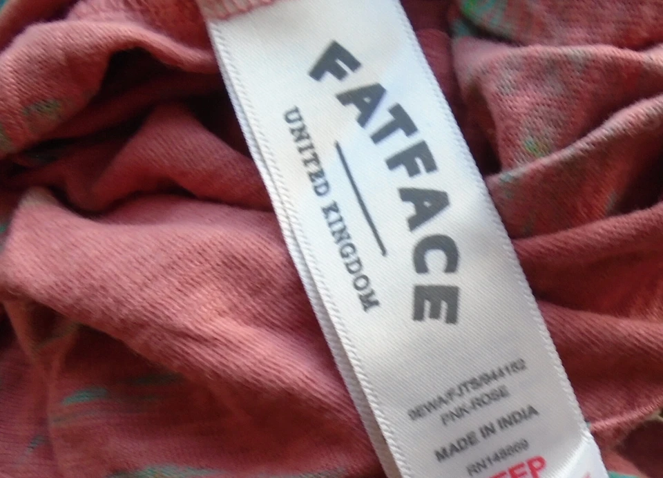 Fat Face Bronwin Pink Palms Cami rose pink leaf green top size 8 New Tags BNWT - Image 3 of 4