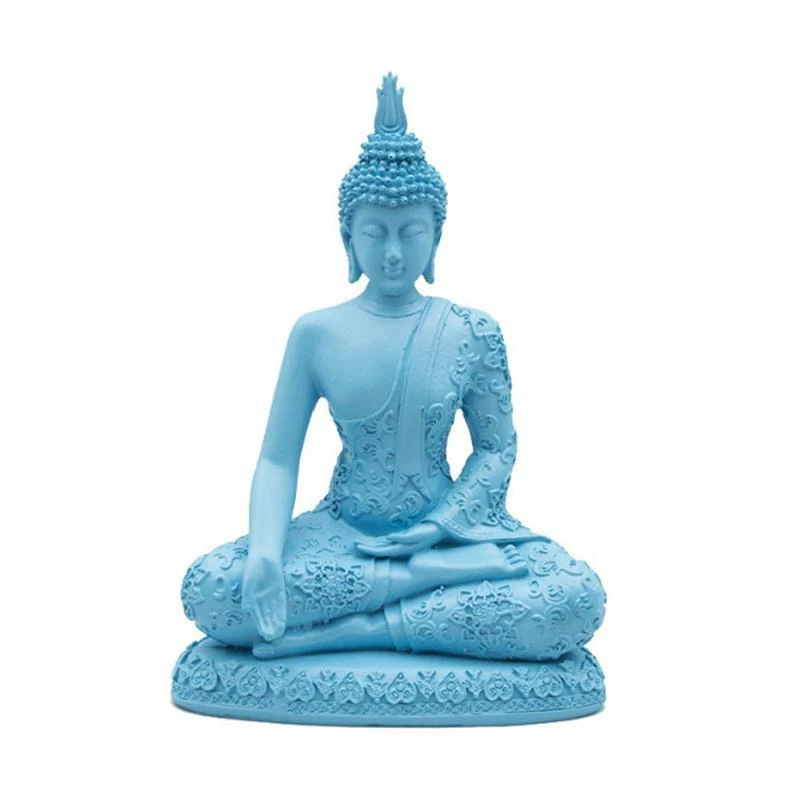  India Budismo Buda Estatua Feng Shui Resina Artesanía Decoración del Hogar 20cm Alto Foto 4 de 4
