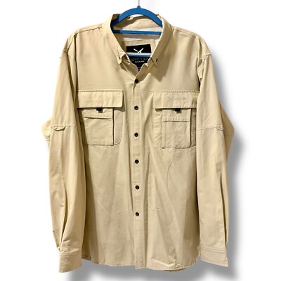 Arctix Summit Long Sleeve Camp Shirt Sz L Khaki Beige Fishing Ski Outdoors