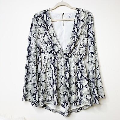 TOBI Andrea bell sleeve romper snake skin pattern size SP NWT