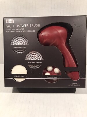 Facial Cleansing Handle & 2 Brush Heads Massage & Sponge Head New b·pure Power