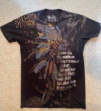 Resurge T-shirt Native Indian Chief Headdress Feathers Made in USA Small