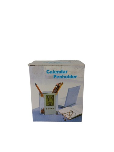 Digital Alarm Clock Calendar Temperature LCD Clock Pen Holder - Picture 3 of 3