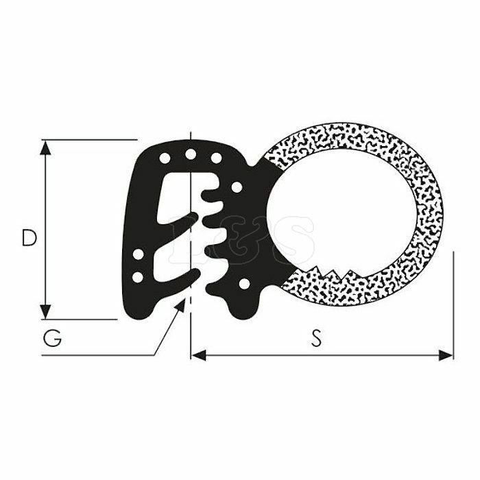 Extruded Rubber Door/Window Seal Large (5 Metre)