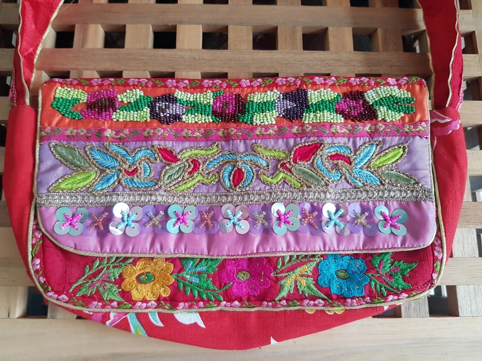 Accessorize Pink Floral Embellished Handbag New Embroidered - Image 3 of 4