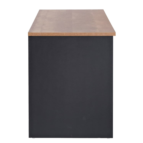 Rustic Dark Wood Finish Widescreen TV Unit Cabinet Stand Metal Mesh Details Door - Picture 4 of 4