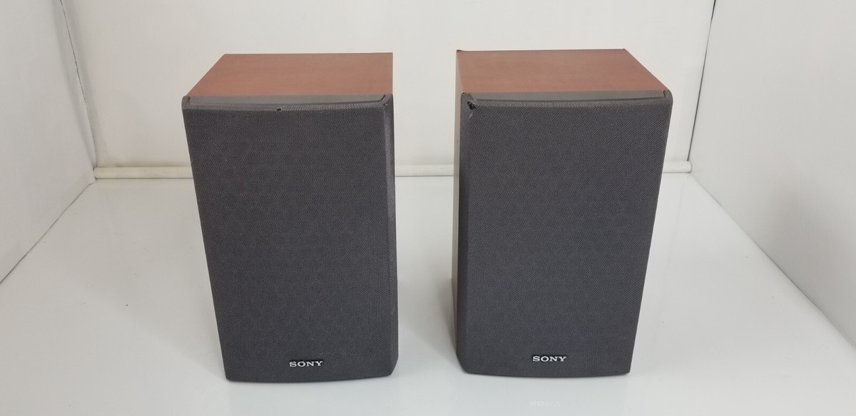 Sony Speakers SS-CNEZ30 Wood Finish Bookshelf 9” X 6” X 6” Wired
