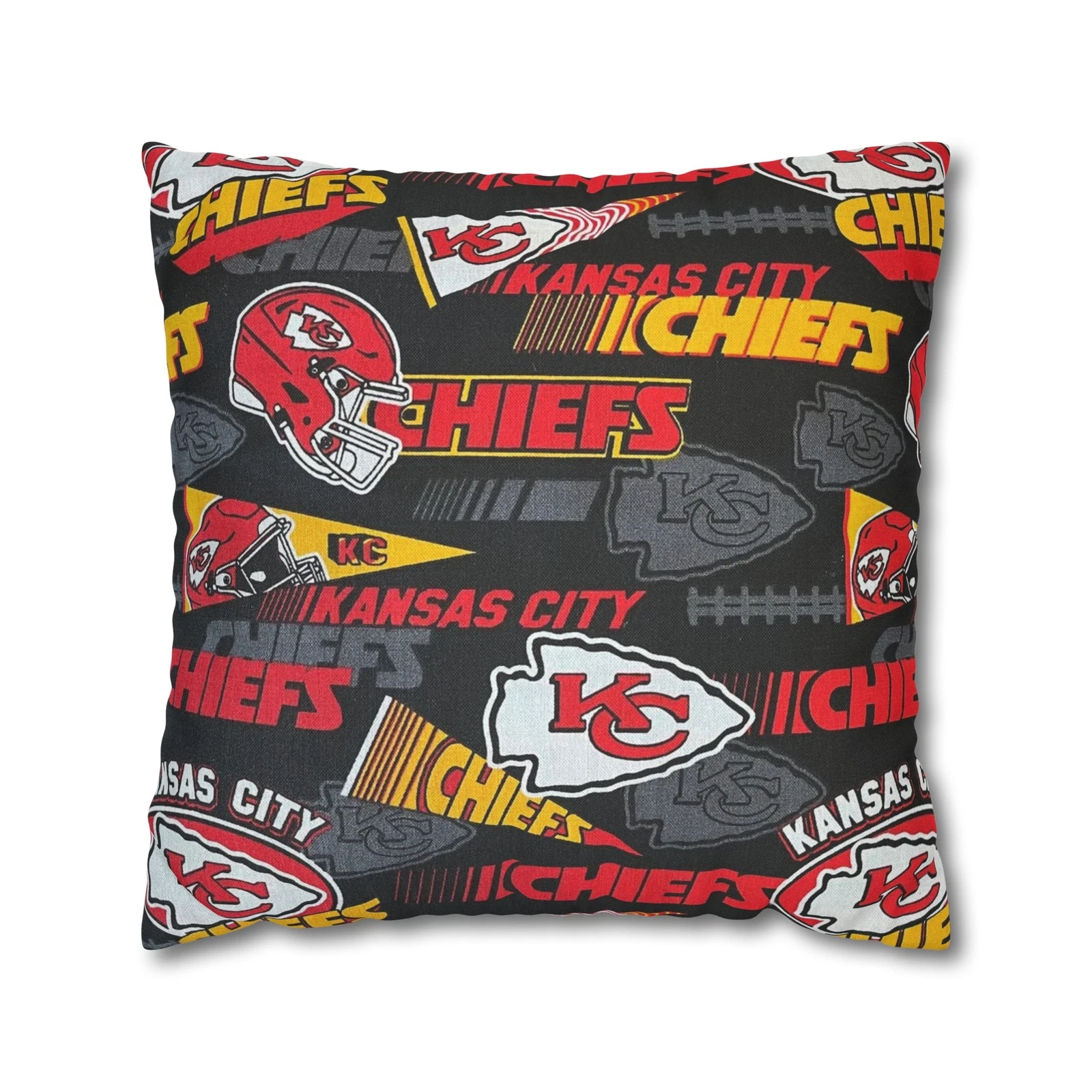 Kansas City Chiefs Spun Square Throw Pillow