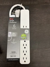 GE Pro 6-Outlet Surge Protector, 2 Ft Extension Cord, 620 Joules, Power Strip