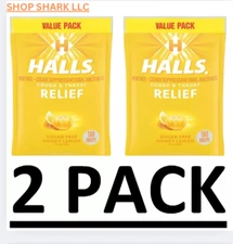 2 PACK - Halls Relief Honey Lemon Sugar-Free Cough Drops, 180 ct. (Total 360 Ct)