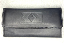 Vintage Clutch Black Cowhide Leather Wallet Rolfs Swagger Kiss-Lock Coin Inside