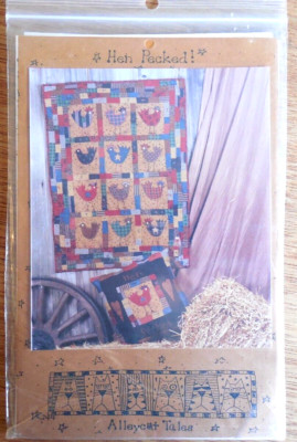 NEW Alley Cat-Tales Wall Hanging Quilt & Pillow  Pattern ''Hen Pecked''  Chickens
