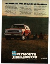1976 PLYMOUTH Trail Duster Trailduster 4Wd 4x4 Red Truck Vintage Ad