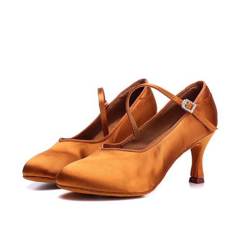 Damas Satén Punta Cerrada Tango Tacones Altos Zapatos Mujeres Salón de Baile Latinos Zapatos - Imagen 19 de 22