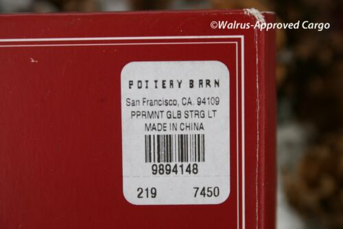 POTTERY BARN PEPPERMINT STRIPE GLASS GLOBE STRING LIGHTS - NIB - TREAT YOUR TREE - Picture 7 of 8