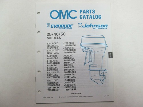 1990 OMC Evinrude Johnson 20, 25, 30 Models Parts Catalog