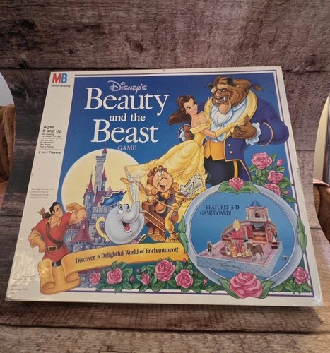 VINTAGE Disney Beauty and the Beast 3D Board Game COMPLETE Milton Bradley Belle