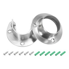 2Pcs Closet Pole Sockets, 1-1/4" x 0.8" H Rod End Supports with Screws