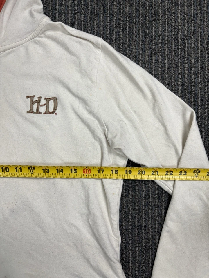 Sudadera con capucha corta con cremallera completa bordada Harley Davidson vintage para mujer talla XL Foto 3 de 4