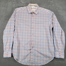 Robert Graham Mens Plaid Button Up Shirt Long Sleeve Flip Cuff Size XL