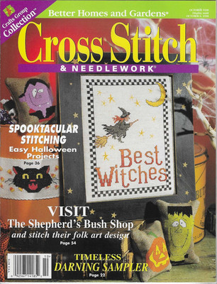 Cross Stitch & Needlework Magazine Oct 1998 Patterns Embroidery Halloween