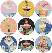 8 Pack Cocktails Diamond Art Coasters Kits- Diamond Painting Coasters Kit