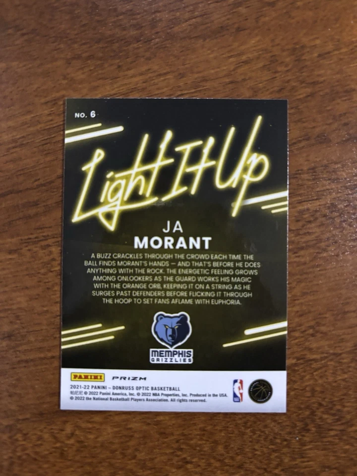 ✨2021-22 Donruss Optic Ja Morant Light It Up Holo Fast Break #6 Grizzlies - Image 2 of 2