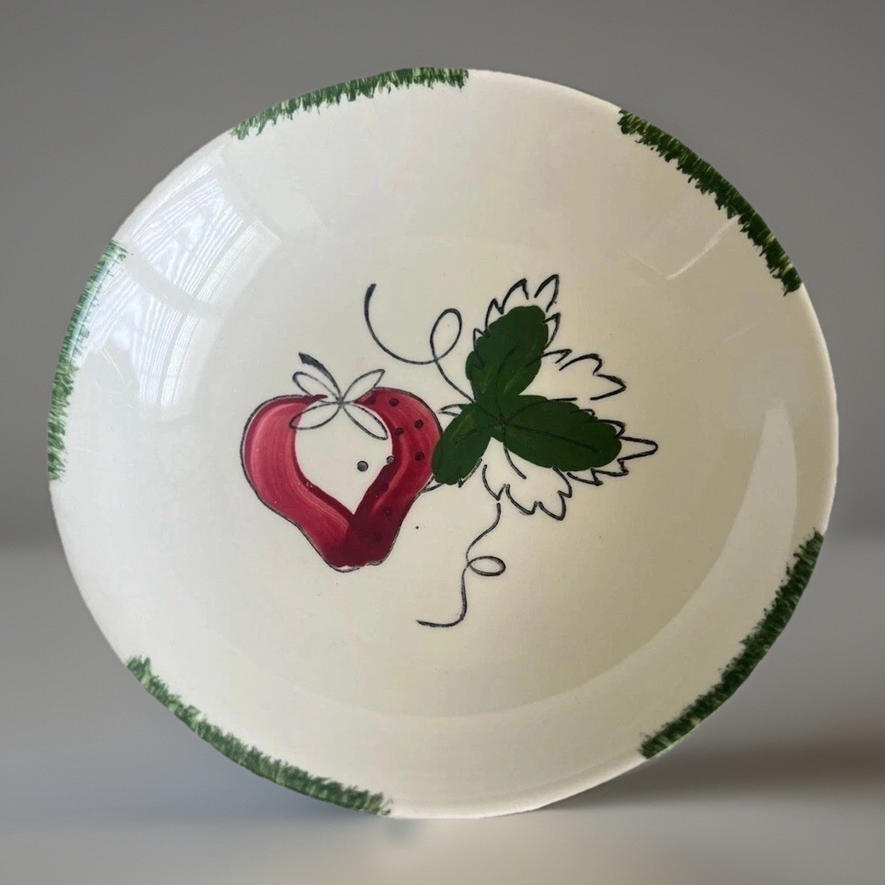 Blue Ridge Southern Pottery Strawberry Sundae Earthenware Bowl Trinket Vintage
