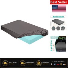 Comfortable Microfiber Mattress Topper Cover for RV and Home Use - Dark Gray
