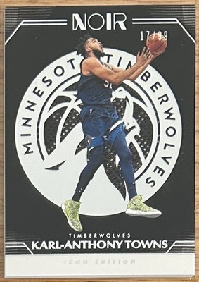 2019-20 KARL-ANTHONY TOWNS PANINI NOIR ICON EDITION CARD 17/99!