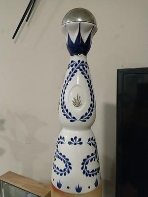 Class Azul Tequila-Reposado, Handcrafted 750ml Empty Bottle/ Craft. Lamp