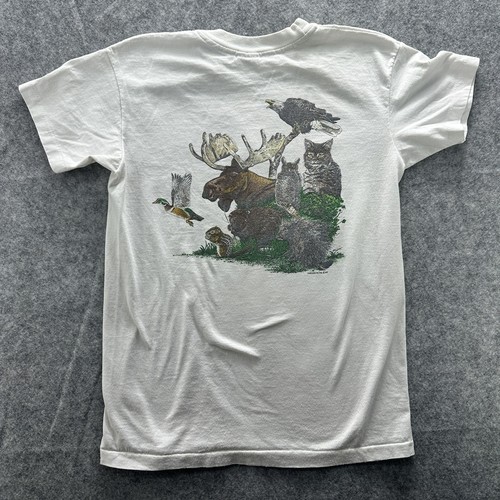 Vintage Wildlife Animal Shirt Herren Large Hanes Fifty-Fifty Bear Deer SS 90s y2k - Bild 15 von 19
