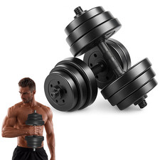 27KG Dumbbells Weight Lifting Training Set 2 in 1 Barbell Adjustable Fitness Gym