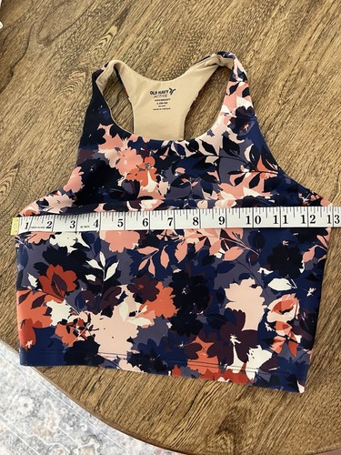 Girls 10/12 Size Large Floral Sports Bra Crop Top Racerback Stretchy Old Navy - Picture 3 of 6