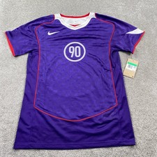 Nike Total 90 Soccer Jersey Kids XL Purple T90 Dri-FIT Checkerboard Short Sleeve