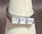 Antique/Vintage Crystal 925 Sterling Silver Gold Plated? Pinky Ring size 8 1/4