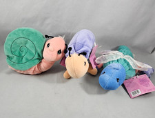 3 Precious Moments Tender Tails Caracol de Peluche de Colección, Libélula e Insecto con Etiqueta Nuevo de Lote Antiguo