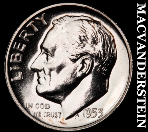 1953 Roosevelt Dime- Silver- Choice Gem Proof Luster No Reserve #J25