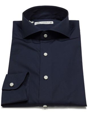 Luigi Borrelli Hemd in Dunkelblau aus Super Sakellaridis Exclusive Stoff