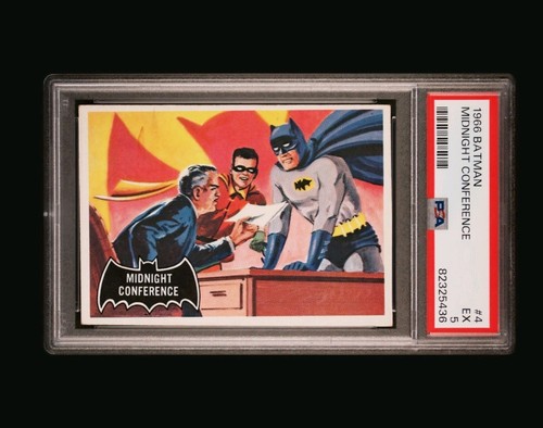 1966 Topps Batman Black Bat #4 Midnight Conference — PSA 5