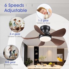 40W LED Ceiling Fans with Lights Dimmable E27 room Living Room Fans Lamp Modern