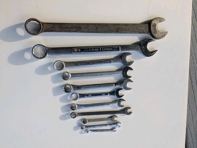 Vintage Box Wrenches Lot Set Of 11 CRAFTSMAN S-K Proto Plomb USA 13/64'' - 1'' 