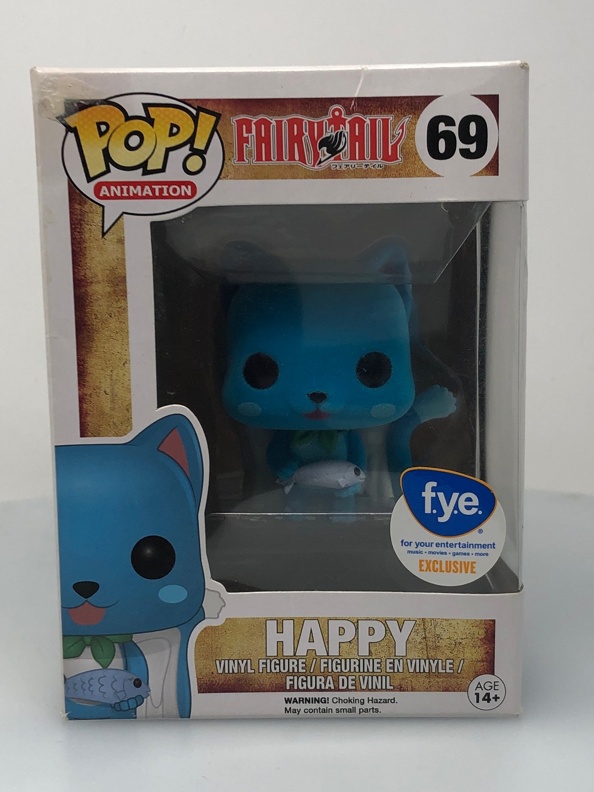 Funko Pop! Animation Fairy Tail Happy Flocked #69 Fye Exclusive Damaged Box