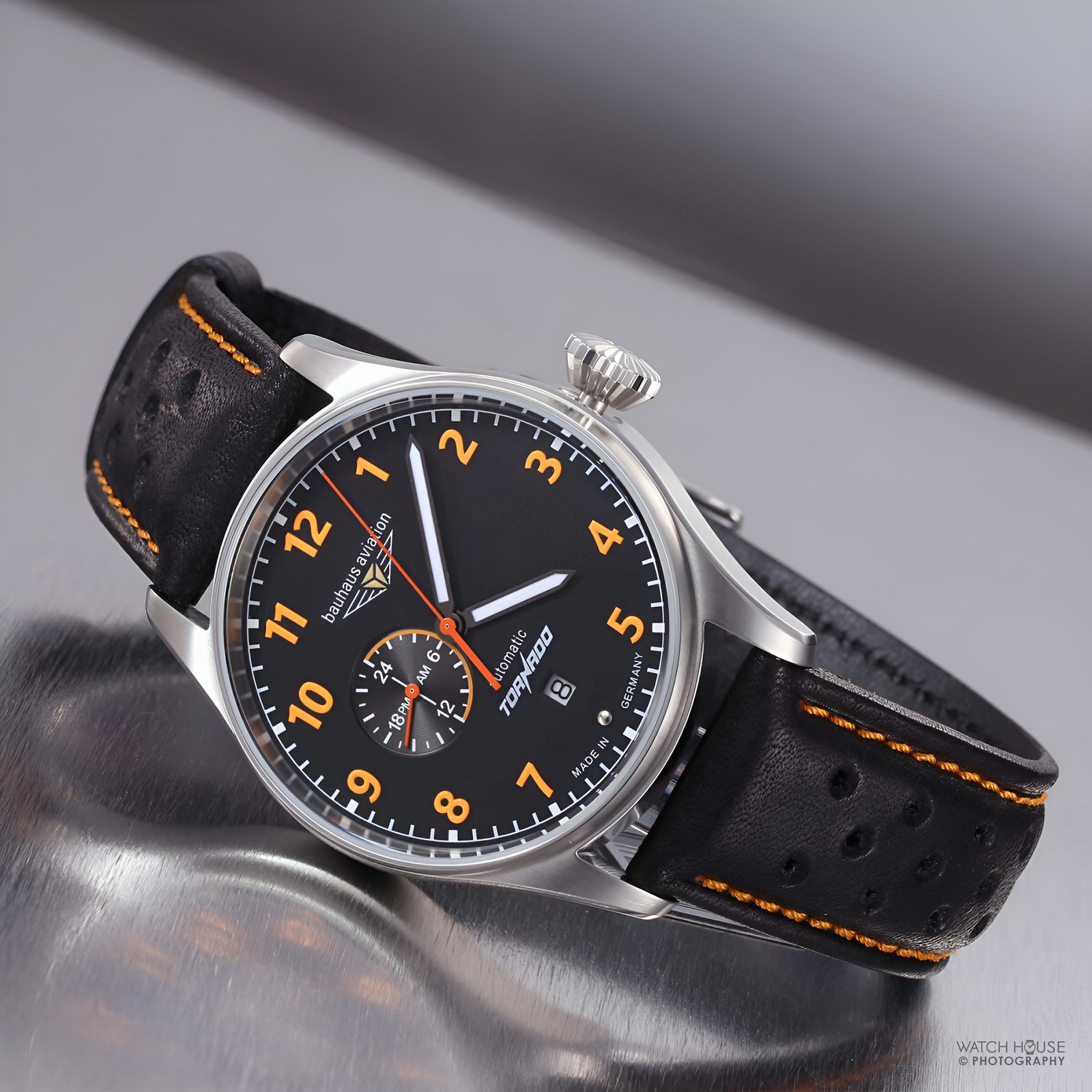 Bauhaus Aviation Tornado Automatik Herrenuhr 2764-5 Schwarz