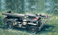 Italeri 1/4 Ton 4x4 Ambulance Jeep D-Day - Plastic Model Military Vehicle Kit