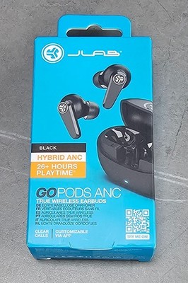 JLab GO Pods ANC Hybrid True Wireless Ohrhörer 26+ Stunden Spielzeit Schwarz Neu