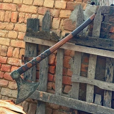 Viking Scandinavian Viking Axe 40" – Hand Forged Norse Battle Axe, Real Axe Ax